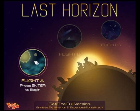 Last horizon unblocked - Last Horizon. Use LEFT and RIGHT to turn your space ship. Press UP to activate the thrusters and move forward. Land gently on planets to refill your oxygen and fuel reserves. Follow the compass at the bottom of the screen to reach your new homeworld. Watch out for black holes, meteor showers and other hazards along the way. 